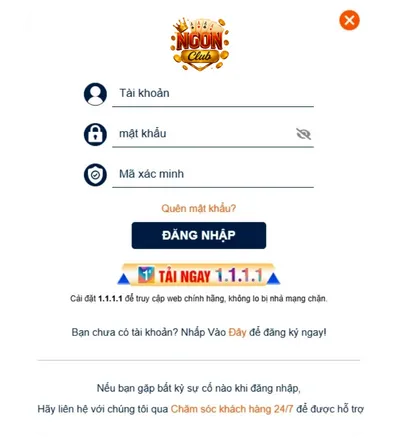 đăng nhập ngonclub.tech